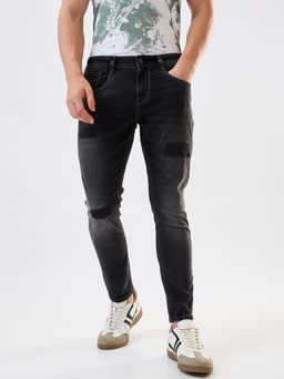 Spykar - Men Black Slim Fit Mid Rise Cotton Stretch Casual Jeans