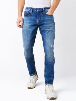 Spykar - Men Blue Slim Fit Mid Rise Cotton Stretch Casual Jeans