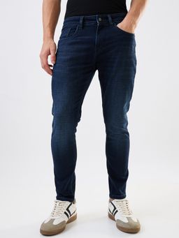 Spykar - Men Navy Blue Slim Fit Mid Rise Cotton Casual Jeans