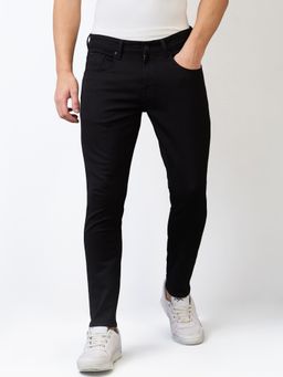 Spykar - Men Black Slim Fit Mid Rise Cotton Casual Jeans