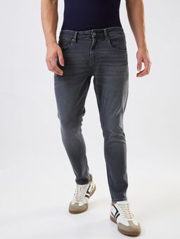 Spykar - Men Grey Slim Fit Mid Rise Cotton Stretch Casual Jeans