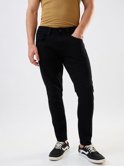 Spykar - Men Black Slim Fit Mid Rise Cotton Stretch Casual Jeans