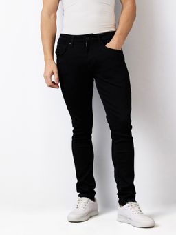 Spykar - Men Black Slim Fit Low Rise Cotton Casual Jeans