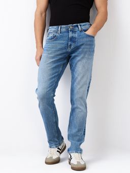 Spykar - Men Blue Regular Fit Mid Rise Cotton Casual Jeans