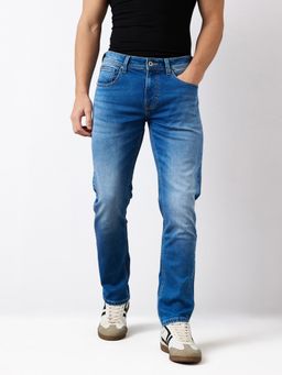Spykar - Men Blue Regular Fit Mid Rise Cotton Casual Jeans