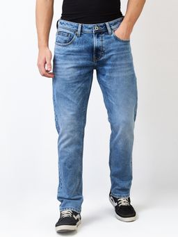Spykar - Men Blue Regular Fit Mid Rise Cotton Casual Jeans