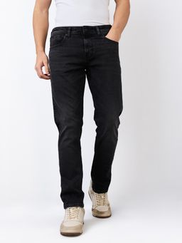 Spykar - Men Black Regular Fit Mid Rise Cotton Casual Jeans