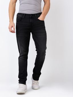 Spykar - Men Black Slim Fit Low Rise Cotton Casual Jeans