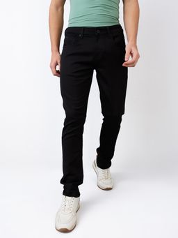 Spykar - Men Black Slim Fit Low Rise Cotton Casual Jeans