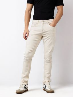 Spykar - Men Beige Slim Fit Low Rise Cotton Casual Jeans
