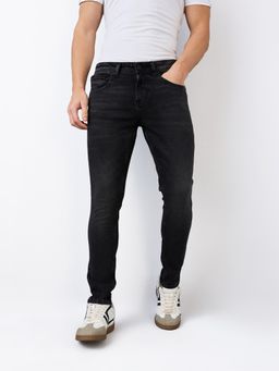 Spykar - Men Black Slim Fit Low Rise Cotton Casual Jeans