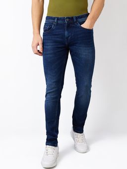 Spykar - Men Dark Blue Slim Fit Low Rise Cotton Stretch Casual Jeans