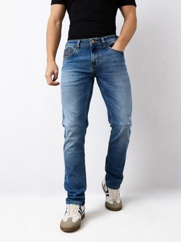 Spykar - Men Blue Comfort Fit Mid Rise Cotton Stretch Casual Jeans