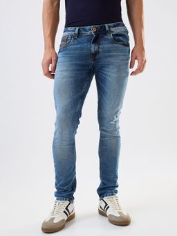 Spykar - Men Blue Slim Fit Low Rise Cotton Casual Jeans
