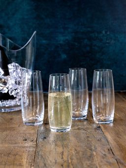 Mikasa - Julie Luxury Crystal Champagne Flute Glasses For thinKitchen, 500 ml, Set of 4