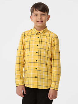 Kate & Oscar - Yellow Checks Boys Shirt