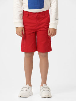 Kate & Oscar - Red Solid/Plain Boys Shorts