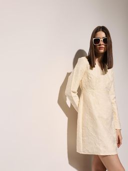 ONLY - Womens Self Design A - Line Cream Mini Dress