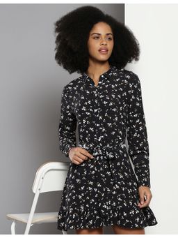 Tommy Hilfiger - Viscose Spread Collar A - Line Mini Dress with Belt (Set of 2)