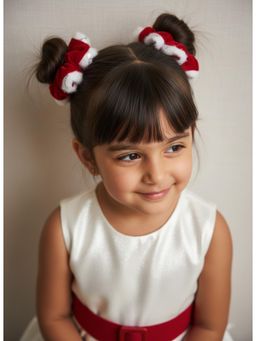 Choko - Santa Red Christmas Santa Scrunchies (Pack of 2)