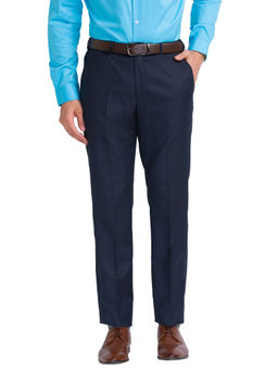 Park Avenue - Regular Fit Solid Blue Trousers