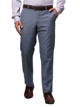 Park Avenue - Regular Fit Solid Grey Trousers