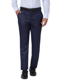 Park Avenue - Regular Fit Solid Blue Trousers