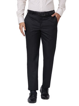 Park Avenue - Regular Fit Solid Black Trousers