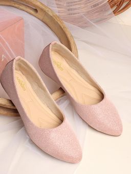 Aroom - Pink Elegant Textured Ballerinas