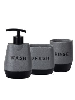 UMAI - Poly-Resin Soap Dispenser Set Grey-Black