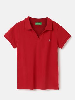 United Colors of Benetton - Regular Fit Collared Solid Red Polo T-Shirt