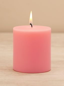Pure Home + Living - Pink Peony Blush Suede Pillar Candle - Medium