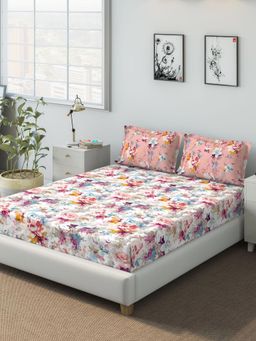 Ddecor Live Beautiful - DDECOR - Elissa 100% Cotton Double Bedsheet with 2 Pillow Covers, Red