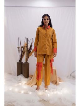 FREO - Mustard And Coral Bow Co-Ord Set