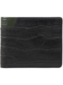 Hidesign - Croco Mel Ranch- Black Bi-Fold Wallet