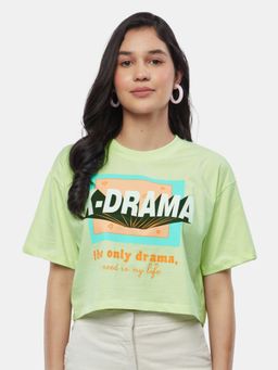 The Souled Store - The Only Drama Women Oversized Cropped T-Shirt