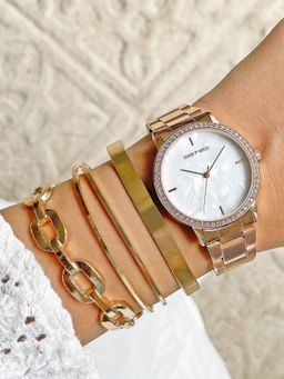 Joker and Witch - Joker & Witch Acai Rose gold Watch Bracelet Stack-JWBS735 (L)