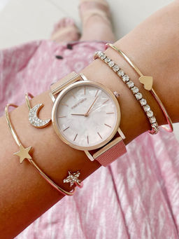 Joker and Witch - Joker & Witch Pixie Rose gold Watch Bracelet Stack-JWBS764 (L)