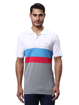 Park Avenue - Grey Slim Fit Cut & Sew Polo T-Shirt