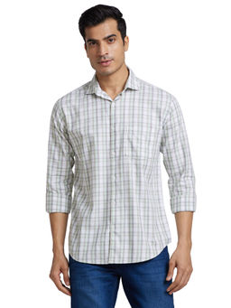 Park Avenue - Green Slim Fit Checkered Shirt