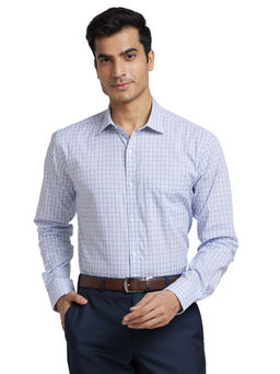 Park Avenue - Purple Slim Fit Checkered Shirt