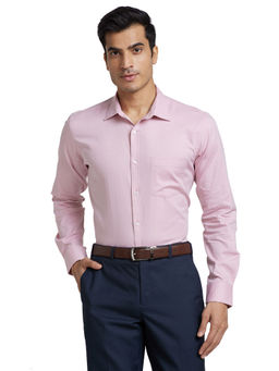 Park Avenue - Pink Slim Fit Textured Shirt