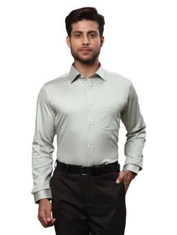 Raymond - Grey Slim Fit Solid Shirt