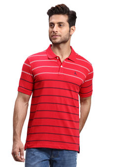 Parx - Red Regular Fit Dyed Polo T-Shirt