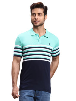Parx - Green Regular Fit Dyed Polo T-Shirt