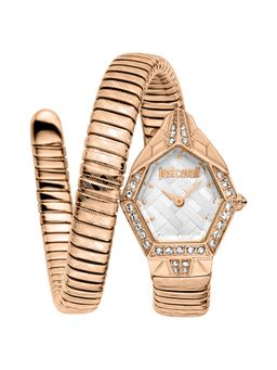 Just Cavalli - Women Ornato Snake Silver Hexagonal Dial Analog Watch - JC1L303M0045