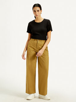 Levi's - Women Mid Rise Mustard Straight Fit Trousers