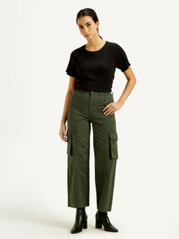 Levi's - Women High Rise Relaxed Fit Olive Cargos