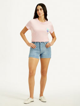 Levi's - Women Mid Rise Blue Slim Fit Shorts
