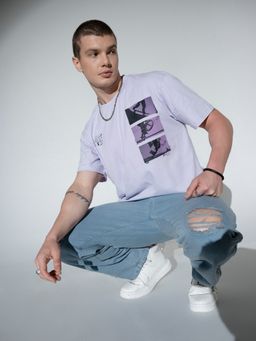 Hubberholme - Graphic Printed Drop-Shoulder Sleeves Pure Cotton Relaxed Fit T-shirt